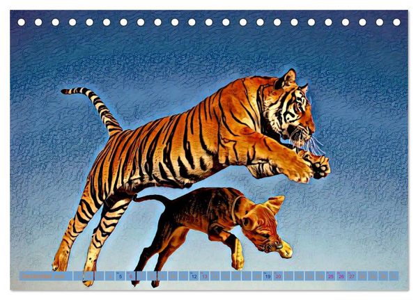 Produktbild: Rhodesian Ridgeback der Hund mit dem Tropfen L&ouml;wenblut (Tischkalender 2026 DIN A5 quer), CALVENDO Monatskalender