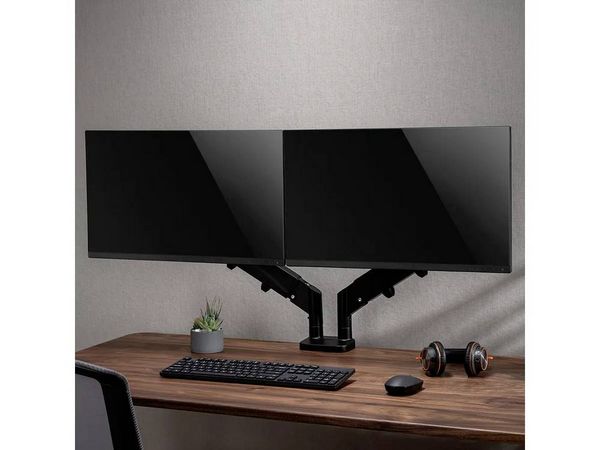Produktbild: Value 17.99.1183 Monitor-Tischhalterung 2 Display(s) 43,2 cm (17") - 81,3 cm (32") Schwarz Drehbar, H&ouml;henverstellbar