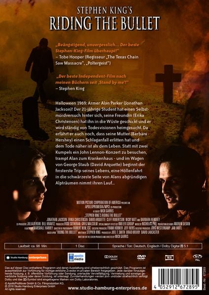 Produktbild: Stephen King's Riding the Bullet - Der Tod f&auml;hrt mit