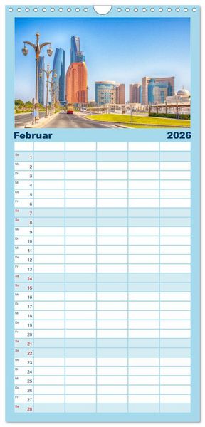 Produktbild: Familienplaner 2026 - Abu Dhabi - Bezaubernde Metropole mit 5 Spalten (Wandkalender, 21 x 45 cm) CALVENDO