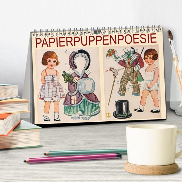 Produktbild: Papierpuppenpoesie (Tischkalender 2027 DIN A5 quer), CALVENDO Monatskalender