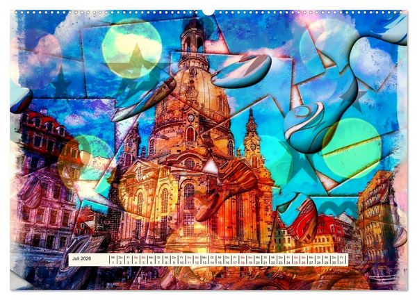 Produktbild: Gr&uuml;&szlig;e aus Dresden (hochwertiger Premium Wandkalender 2026 DIN A2 quer), Kunstdruck in Hochglanz