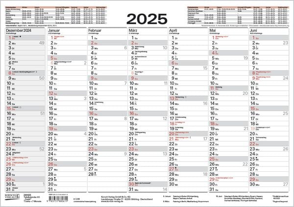 Tafelkalender A5 'Stabil' 2025