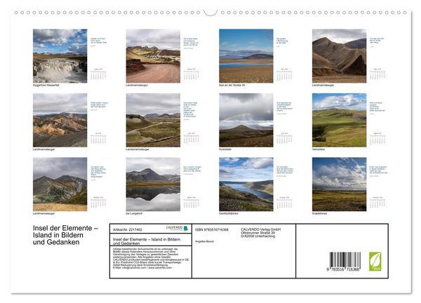 Produktbild: Insel der Elemente &ndash; Island in Bildern und Gedanken (hochwertiger Premium Wandkalender 2026 DIN A2 quer), Kunstdruck in Hochglanz