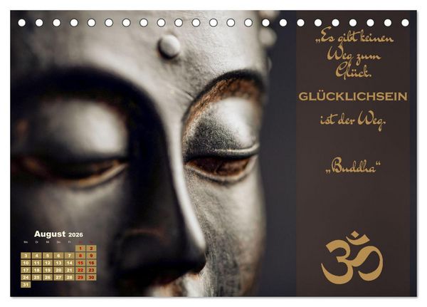 Produktbild: Erleuchtende Worte, Lebensweisheiten von Gautama Buddha by VogtArt (Tischkalender 2026 DIN A5 quer), CALVENDO Monatskalender
