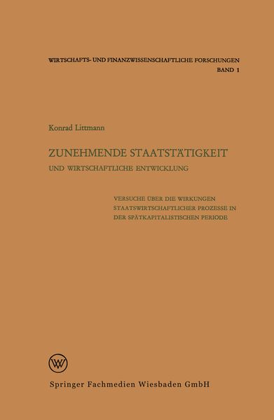 Produktbild: Zunehmende Staatst&auml;tigkeit und Wirtschaftliche Entwicklung