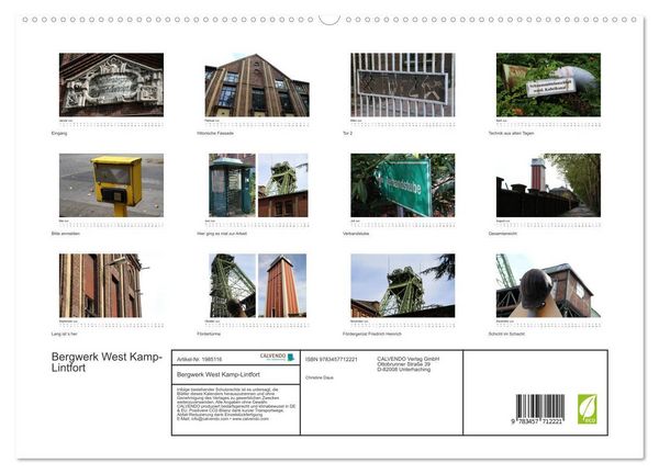 Produktbild: Bergwerk West Kamp-Lintfort (hochwertiger Premium Wandkalender 2026 DIN A2 quer), Kunstdruck in Hochglanz