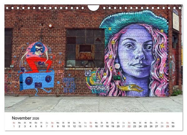 Produktbild: Brooklyn Street Art (Wandkalender 2026 DIN A4 quer), CALVENDO Monatskalender