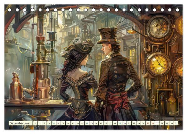 Produktbild: Steampunk - Bl&uuml;tezeit der Mechanik (Tischkalender 2026 DIN A5 quer), CALVENDO Monatskalender