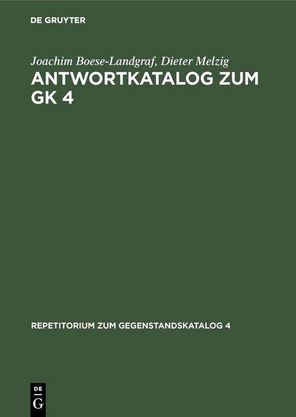 Produktbild: Antwortkatalog zum GK 4