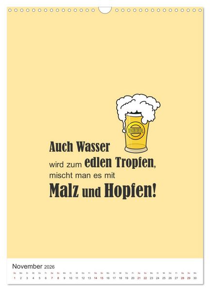 Produktbild: TRINKSPR&Uuml;CHE rund um Bier, Wein und Co. &hellip; (Wandkalender 2026 DIN A3 hoch), CALVENDO Monatskalender
