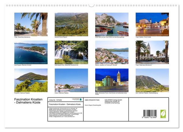 Produktbild: Faszination Kroatien - Dalmatiens K&uuml;ste (Wandkalender 2026 DIN A2 quer), CALVENDO Monatskalender