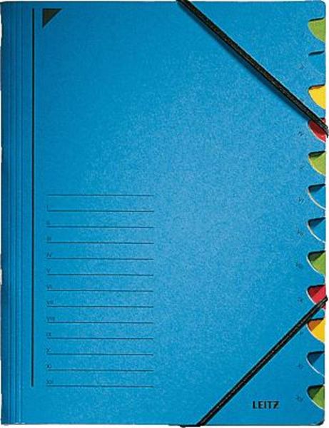 Produktbild: Ordnungsmappe Leitz A4 blau, 12 F&auml;cher