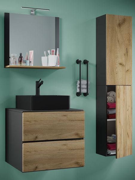Produktbild: 4-tlg Waschtisch Badm&ouml;bel Lendas 60 cm L Schublade