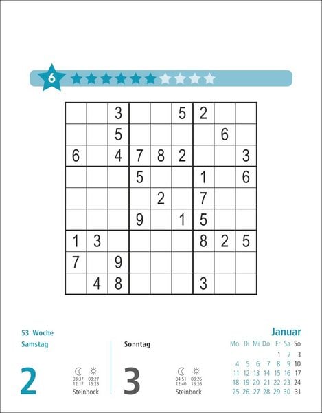 Produktbild: Stefan Heine Sudoku mittel bis schwierig Tagesabrei&szlig;kalender 2027