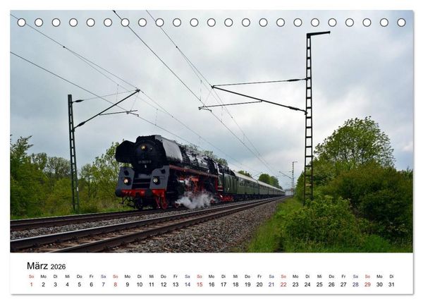 Produktbild: Feuer Wasser Kohle - Dampflokomotiven der Deutschen Reichsbahn (Tischkalender 2026 DIN A5 quer), CALVENDO Monatskalender