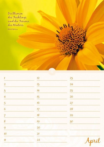Produktbild: Geburtstagskalender Bl&uuml;tenpracht - immerw&auml;hrend - (21 x 30)