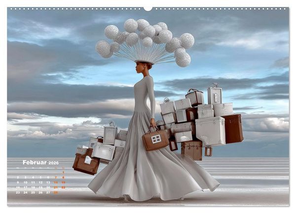 Produktbild: Zwischen Himmel und Gep&auml;ck (hochwertiger Premium Wandkalender 2026 DIN A2 quer), Kunstdruck in Hochglanz