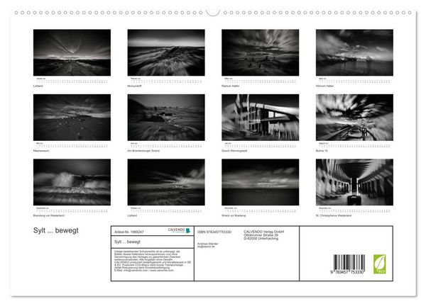 Produktbild: Sylt ... bewegt (hochwertiger Premium Wandkalender 2026 DIN A2 quer), Kunstdruck in Hochglanz