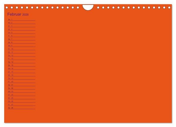 Produktbild: Bastel-Geburtstagskalender orange / Geburtstagskalender (Wandkalender 2026 DIN A4 quer), CALVENDO Monatskalender