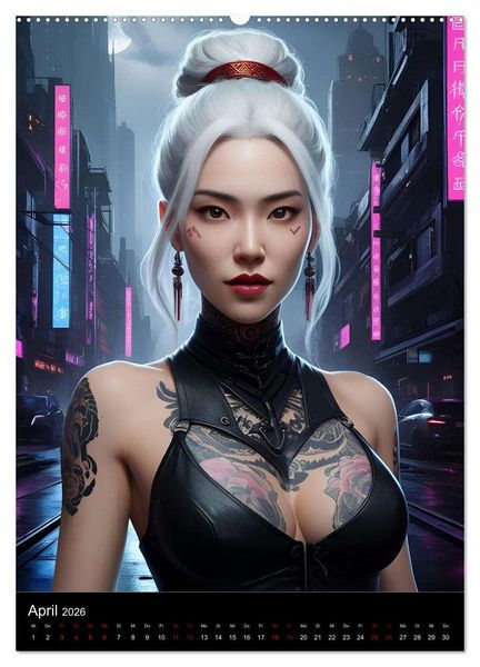 Produktbild: Die Hexen von Cyberpunk City (Wandkalender 2026 DIN A2 hoch), CALVENDO Monatskalender