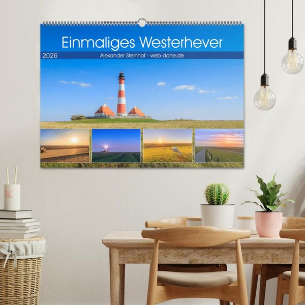 Produktbild: Einmaliges Westerhever (Wandkalender 2026 DIN A2 quer), CALVENDO Monatskalender