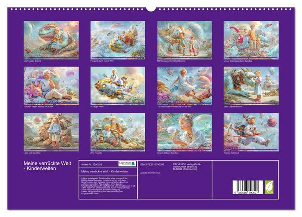 Produktbild: Meine verr&uuml;ckte Welt - Kinderwelten (hochwertiger Premium Wandkalender 2027 DIN A2 quer), Kunstdruck in Hochglanz