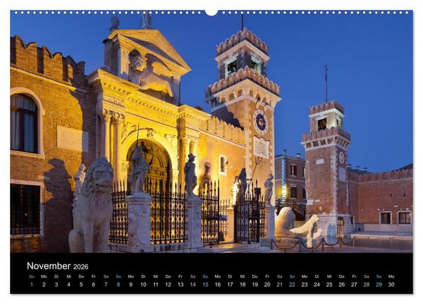 Produktbild: Venedig bei Nacht 2026 (Wandkalender 2026 DIN A2 quer), CALVENDO Monatskalender