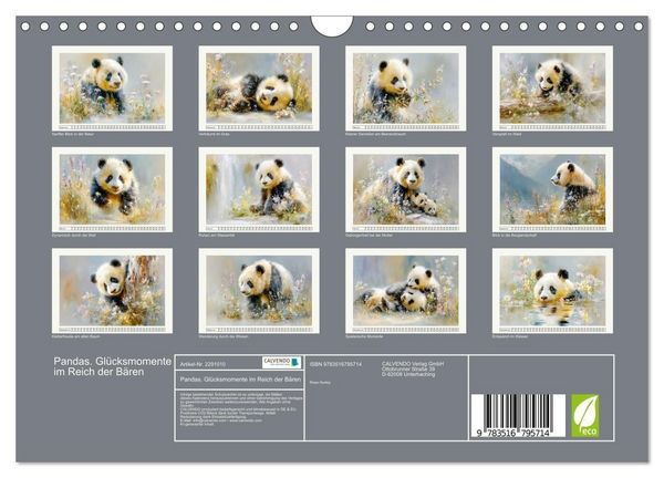 Produktbild: Pandas. Gl&uuml;cksmomente im Reich der B&auml;ren (Wandkalender 2027 DIN A4 quer), CALVENDO Monatskalender