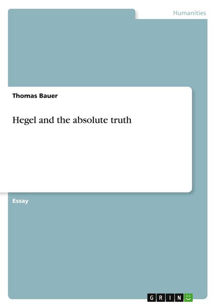 Produktbild: Hegel and the absolute truth