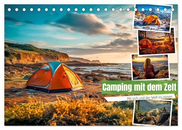 Produktbild: Camping mit dem Zelt (Tischkalender 2026 DIN A5 quer), CALVENDO Monatskalender