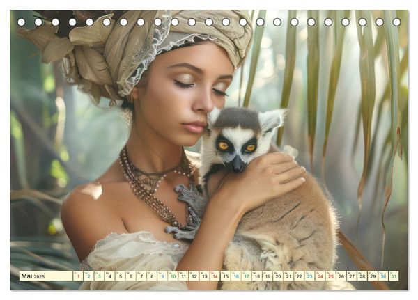 Produktbild: Tierliebe - In exotischer Umgebung (Tischkalender 2026 DIN A5 quer), CALVENDO Monatskalender