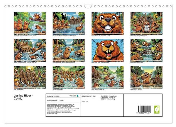 Produktbild: Lustige Biber - Comic (Wandkalender 2027 DIN A3 quer), CALVENDO Monatskalender