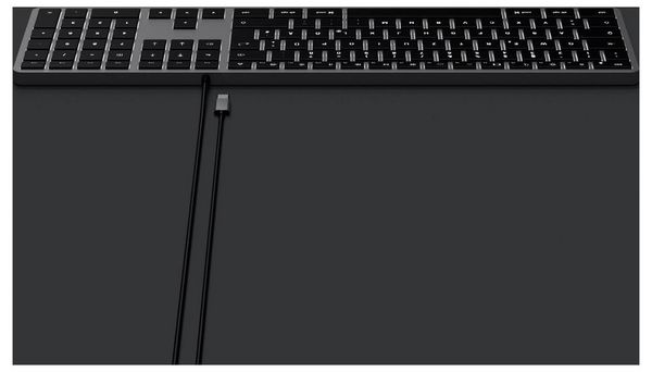 Produktbild: Satechi Slim W3 Kabelgebunden Tastatur Deutsch, QWERTZ Anthrazit Multimediatasten, mit numerischer Tastatur, Beleuchtet