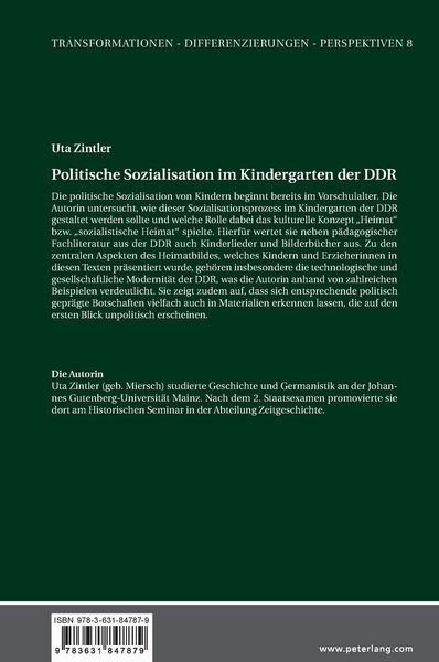 Produktbild: Politische Sozialisation im Kindergarten der DDR