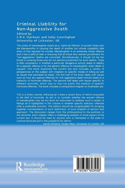 Produktbild: Criminal Liability for Non-Aggressive Death