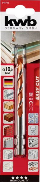 Produktbild: kwb 048700 Hartmetall, Wolframstahl Mehrzweckbohrer 1 St&uuml;ck 10 mm Gesamtl&auml;nge 120 mm Zylinderschaft 1 St.