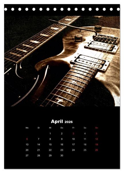 Produktbild: Vintage Gitarren (Tischkalender 2026 DIN A5 hoch), CALVENDO Monatskalender