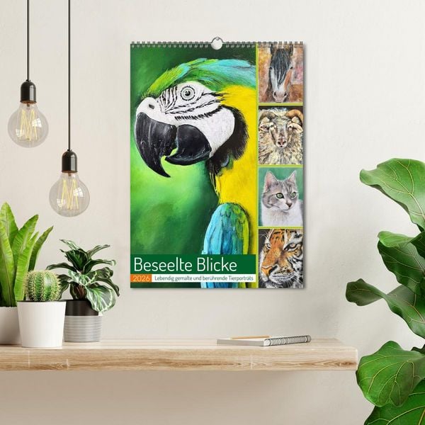 Produktbild: Beseelte Blicke - Lebendig gemalte und ber&uuml;hrende Tierportr&auml;ts (Wandkalender 2026 DIN A3 hoch), CALVENDO Monatskalender