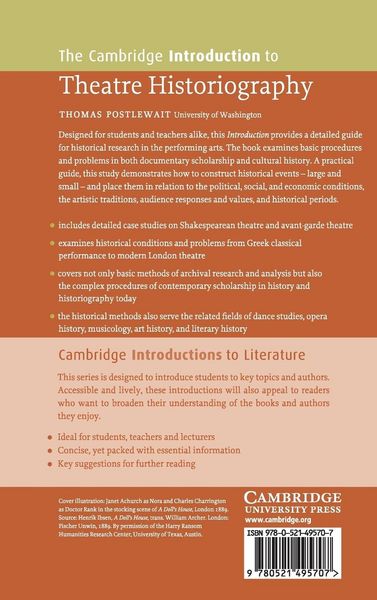 Produktbild: The Cambridge Introduction to Theatre Historiography