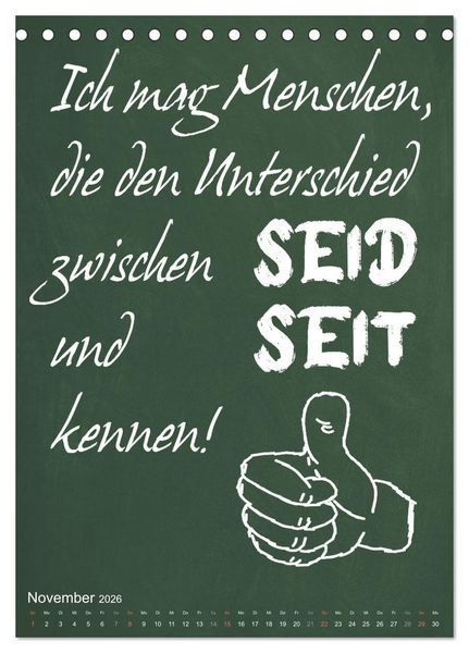Produktbild: Coole Lehrerspr&uuml;che (Tischkalender 2026 DIN A5 hoch), CALVENDO Monatskalender