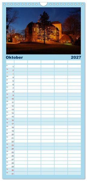 Produktbild: Familienplaner 2027 - Blaue Stunde im Siegerland mit 5 Spalten (Wandkalender, 21 x 45 cm) CALVENDO