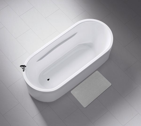 Produktbild: Schnelltrocknende Badematte Grau, aus 100 % Polyester