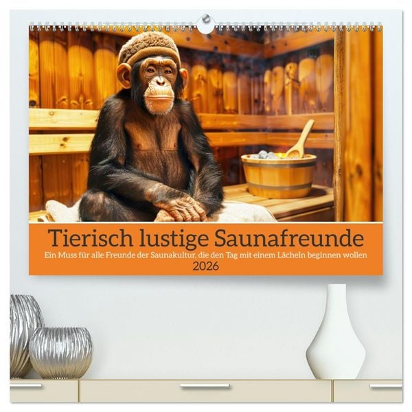 Produktbild: Tierisch lustige Saunafreunde (hochwertiger Premium Wandkalender 2026 DIN A2 quer), Kunstdruck in Hochglanz