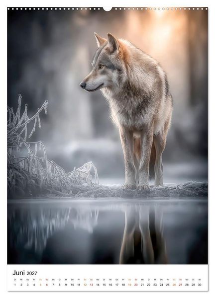 Produktbild: Tiere im Winter - eisige Eleganz (hochwertiger Premium Wandkalender 2027 DIN A2 hoch), Kunstdruck in Hochglanz