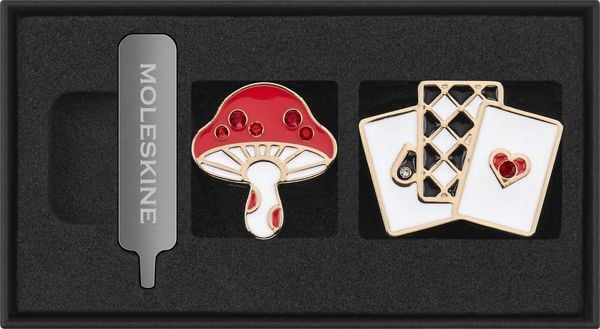 Produktbild: Moleskine Alice im Wunderland PINS (2er-Set), Pilz+Karten