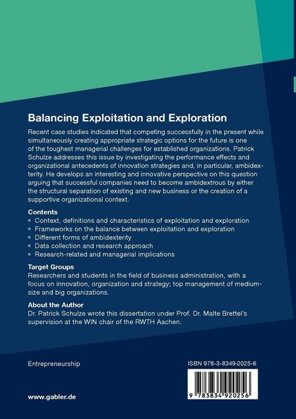 Produktbild: Balancing Exploitation and Exploration