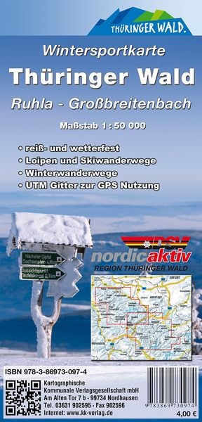 Produktbild: Th&uuml;ringer Wald Wintersportkarte Ruhla/Gro&szlig;breitenbach