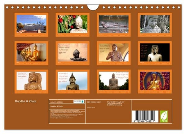 Produktbild: Buddha & Zitate (Wandkalender 2026 DIN A4 quer), CALVENDO Monatskalender