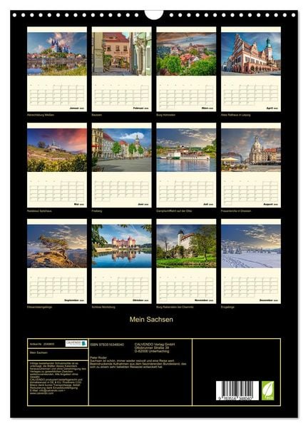Produktbild: Mein Sachsen (Wandkalender 2026 DIN A3 hoch), CALVENDO Monatskalender